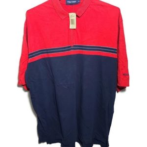Polo Golf Ralph Lauren collar Zip Short Sleeve Polo Shirt Red/Navy Size Mens XL